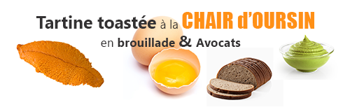recette lefish gourmand de brouillade au corail d'oursin et avocats sur tartine toastée
